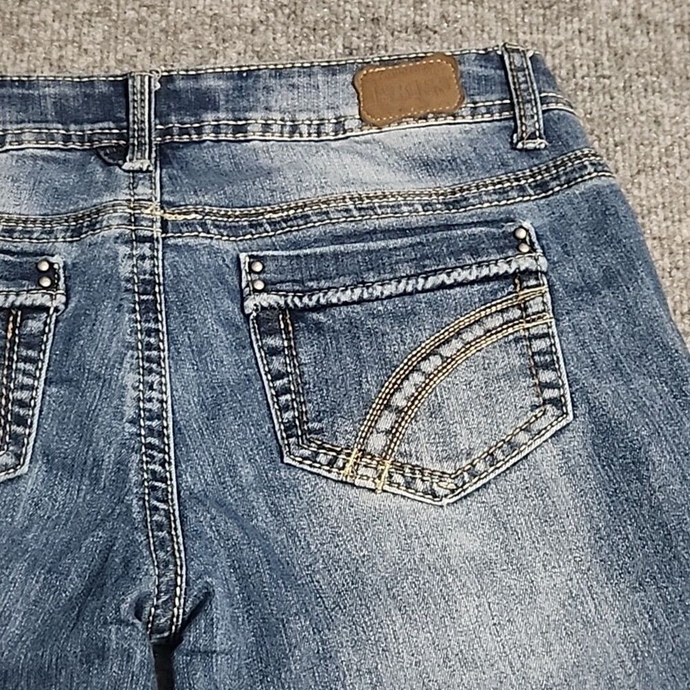 1st Kiss Denim Capri Jeans Womens Juniors Size 5 Blue Cropped Pockets Casual - Picture 5 of 14